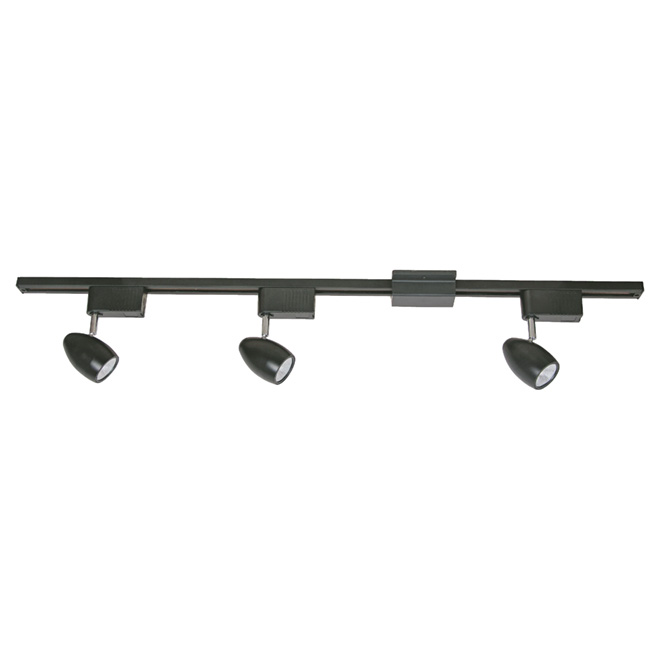 3-Light Step Linear Track Lighting Kit - Black