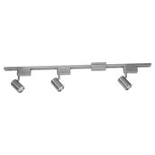 Ensemble de 3 projecteurs sur rail, nickel satiné