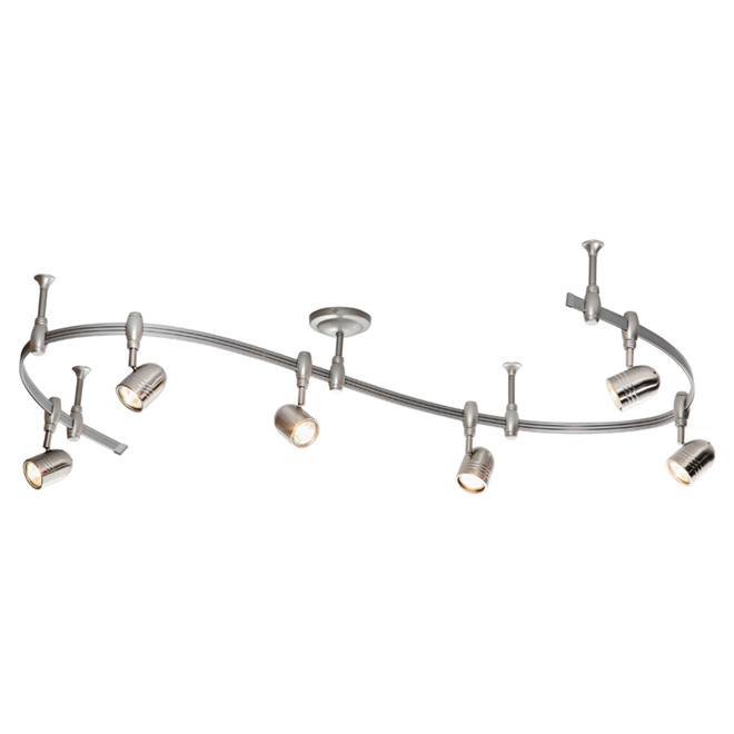 6-Light Flex Rail Lighting Kit - Satine Nickel