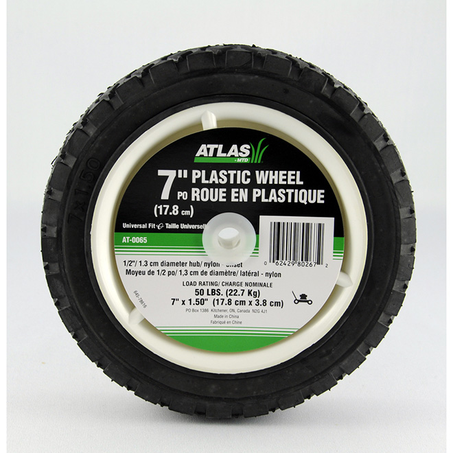 Universal Plastic Wheel - 7" x 1 1/2"