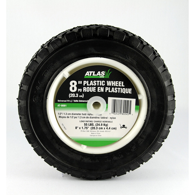 Universal Plastic Wheel - 8" x 1 3/4"