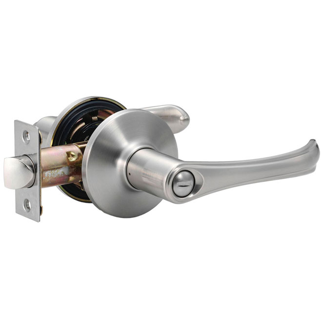 Privacy Lever - "December" - Satin Chrome