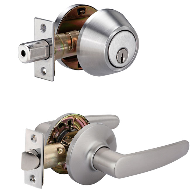 Hawthorn Entrance Handle and Deadbolt - Satin Nickel