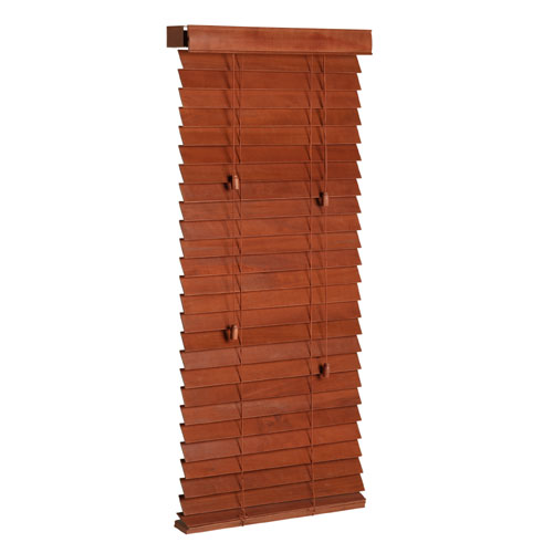 Beveled Faux Wood Horizontal Blind 30 x 48 in - Honey Oak