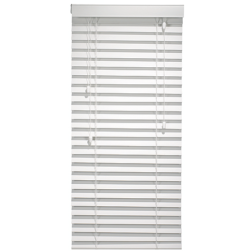 Beveled Faux Wood Horizontal Blind 42 x 64 in - White