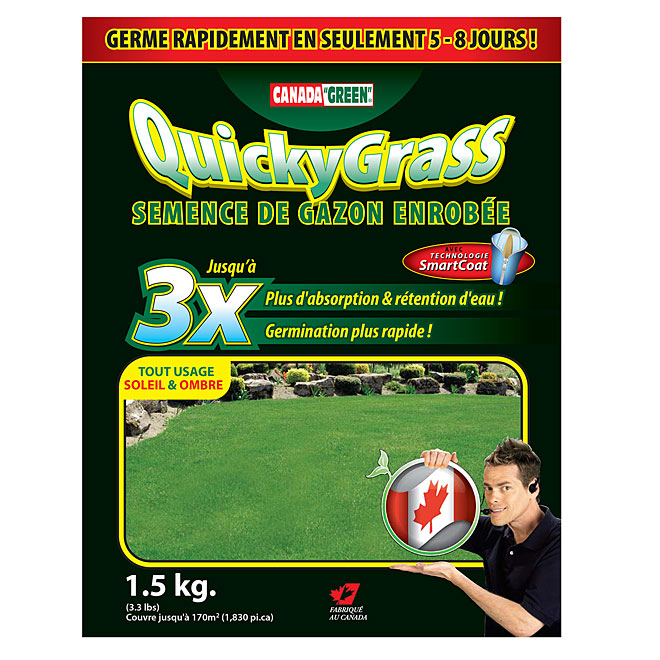 Graines d'herbe enrobées «Quicky» 1,5 kg