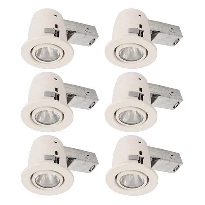 Set of 6 Swivel Recessed Light Fixtures