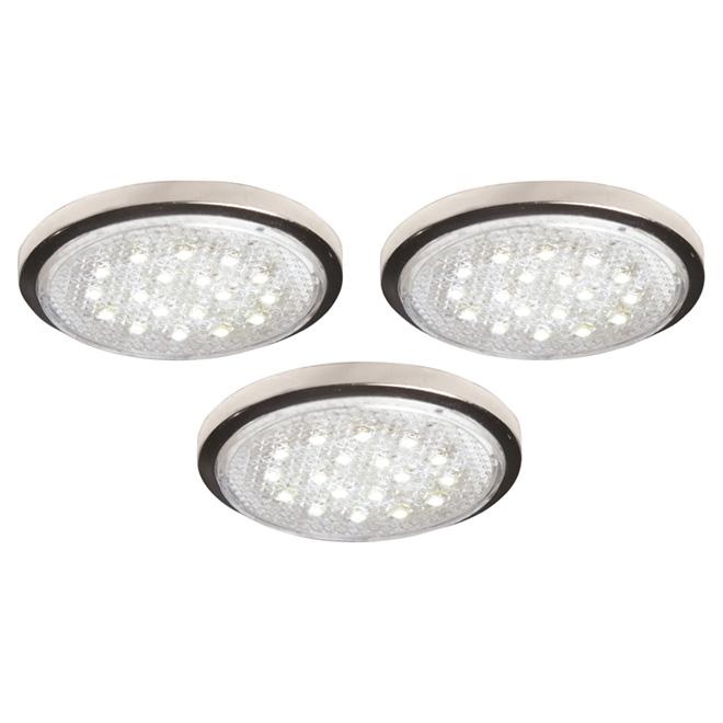 Multi-Colour LED Puck Lights with Remote - 3-Pack