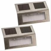 Solar Deck Light - Pack of 2 - Stainless Steel