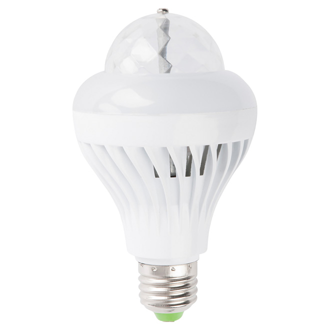 Ampoule disco rotative DEL 8W, blanc/multicolore