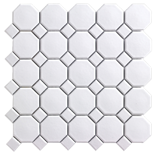 Mosaïque en céramique 12" x 12", blanc, boite de 20