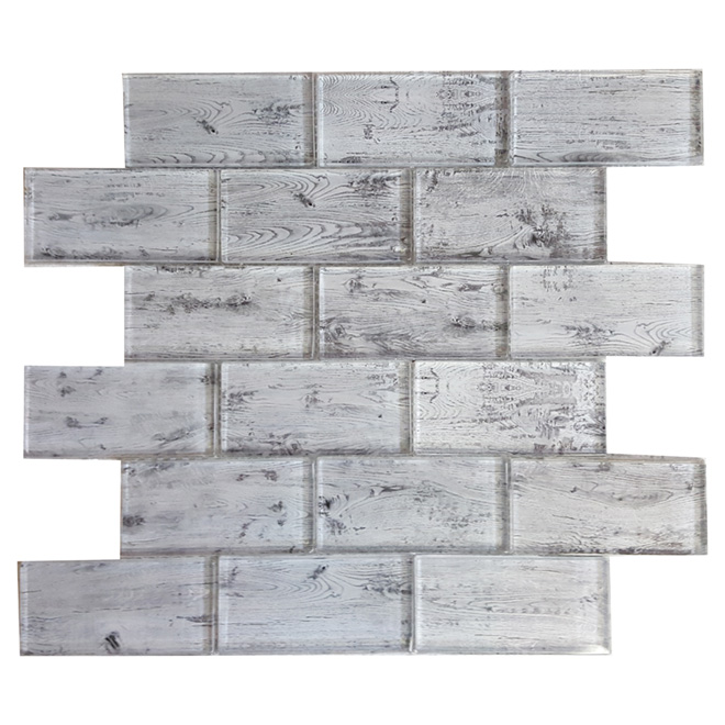 Mosaïque de verre « Woodlook », 12 po x 12 po, boîte de 5