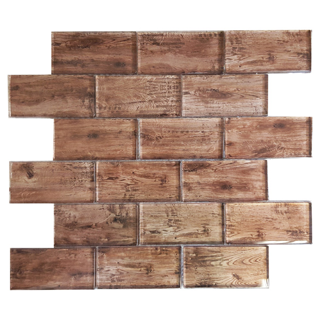 "Wood" Mosaic Glass Tile - 12" x 12" - 5 Box