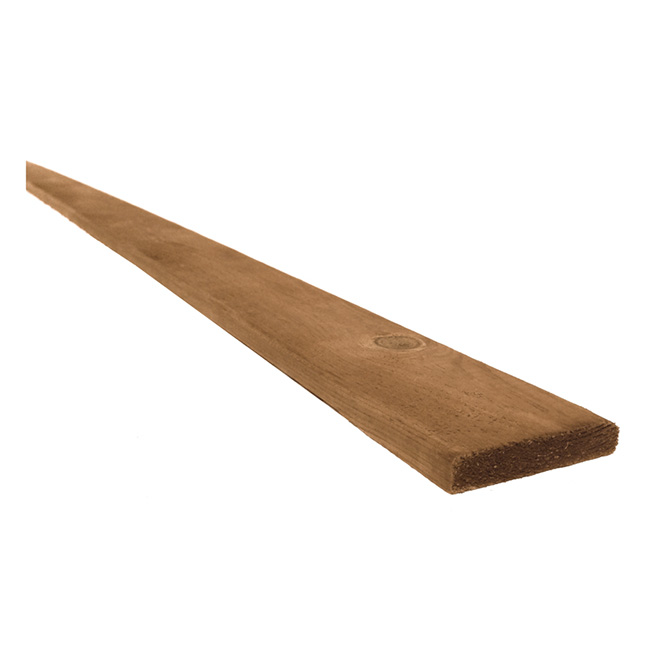 Bois traité brun, 1 po x 4 po x 8 pi