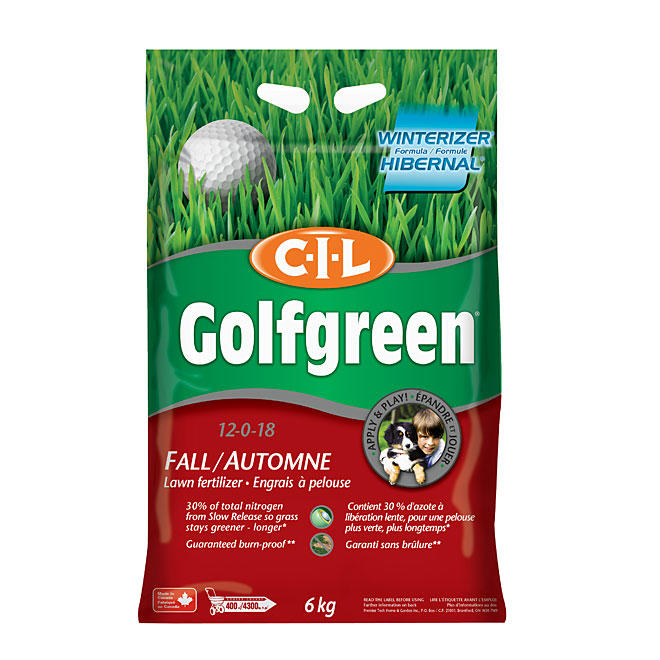 Engrais à gazon d'automne «Golfgreen» 12-0-18