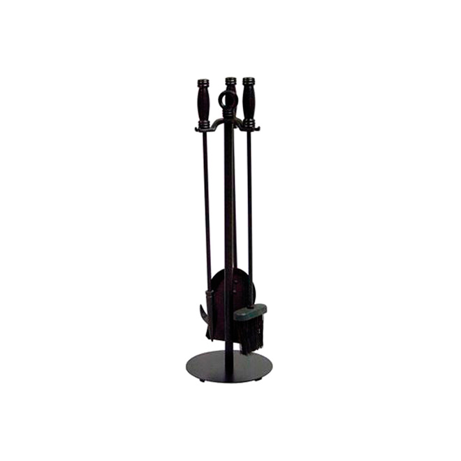 Ensemble de 4 accessoires pour foyer, noir