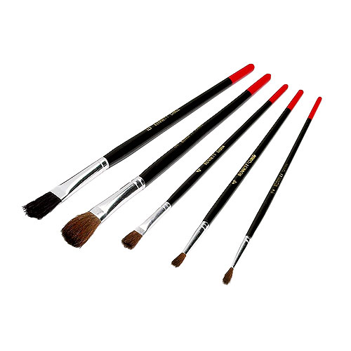 Jeu de pinceaux d'artiste, variés, paquet de 5