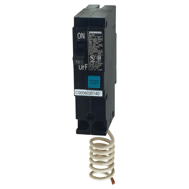 Branchement chargeur de disjoncteur 120 VAC 15 A 1 pôle