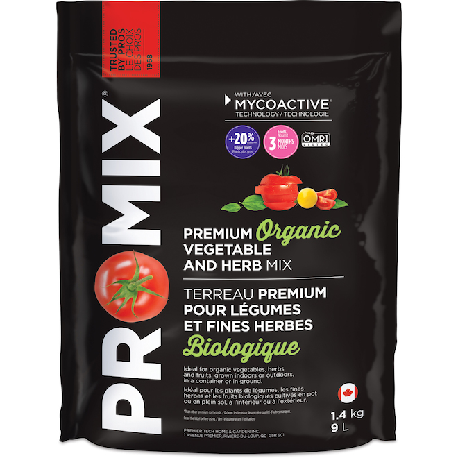 "Premium" Organic Vegetable and Herb Mix - 9 L