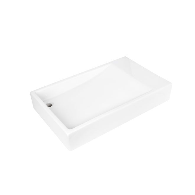Fire Clay Sloped Basin with Rear Corner Drain