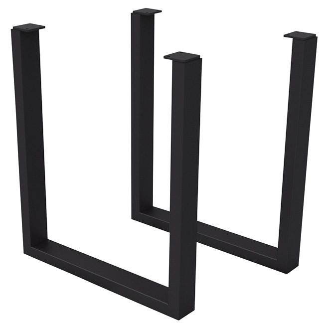 Ensemble de 2 pattes de table en acier, noir