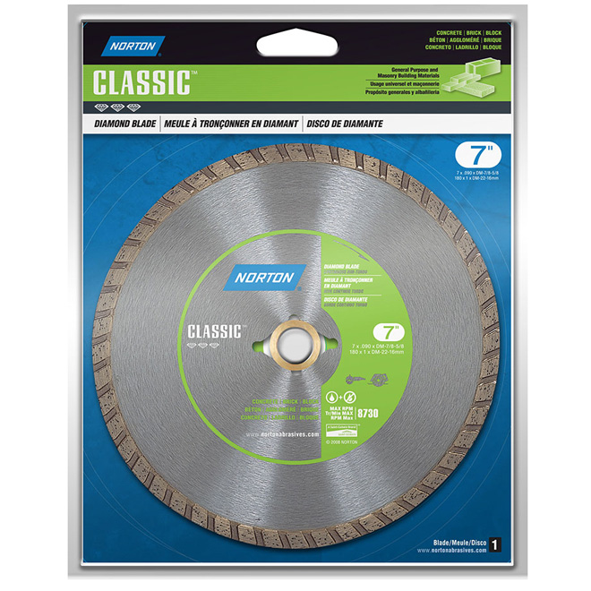 Lame turbo « Classic » en diamant, 7 po