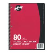 Cahier à reliure spirale, 1 sujet, 80 pages, 10 1/2 x 8