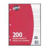 Feuilles mobiles, 3 trous, 200 feuilles, 8 1/2