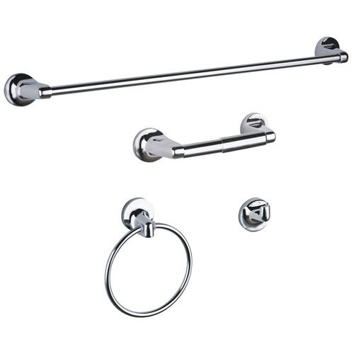 Uberhaus 4-Piece Bathroom Accessory Set - Chrome