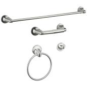 Uberhaus 4-Piece Bathroom Accessory Set - Brushed Nickel