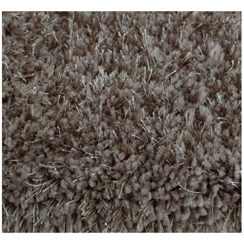 Tapis à longs poils, 4' x 6', polyester, brun pâle