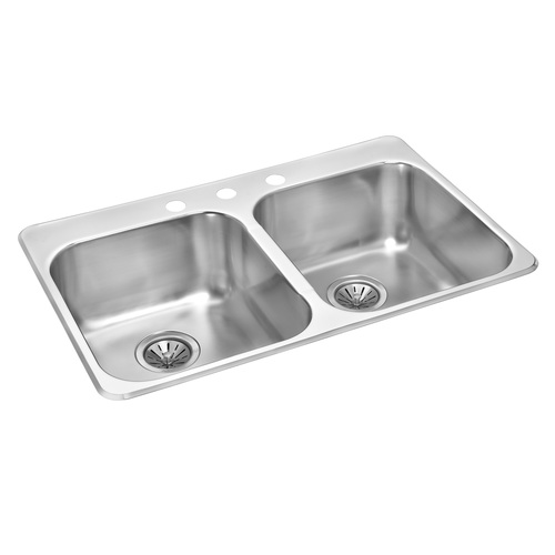 Évier double « Wessan », inox, 31 x 20 1/2"