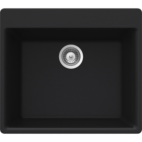 Évier « Cristadur » granit, noir, 23 5/8 x 21"