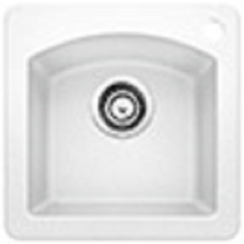 Single Sink Diamond - Silgranit® - White - 15 x 15"