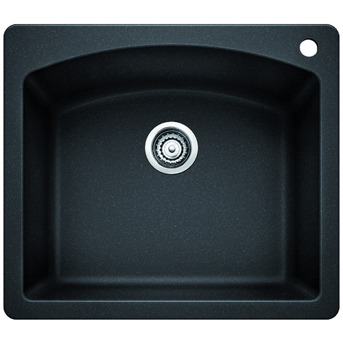 Évier Simple « Diamond », Silgranit®, anthracite, 25 x 22"