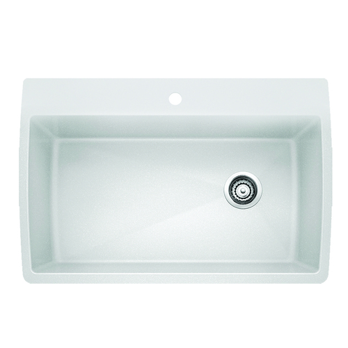 Évier Simple « Diamond », Silgranit®, blanc, 33.5 x 22"