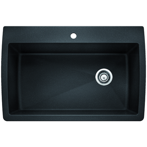 Évier Simple « Diamond », Silgranit®, anthracite, 33.5 x 22"