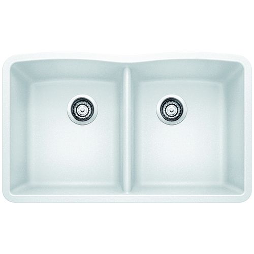 Évier Double « Diamond », Silgranit®, blanc, 32 x 19.25"