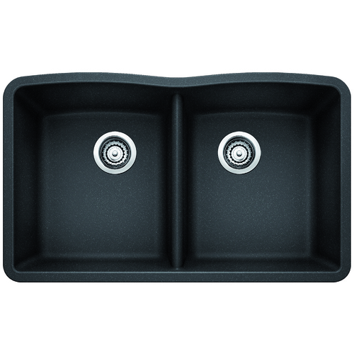 Évier Double « Diamond », Silgranit®, anthracite, 32 x 19.25"
