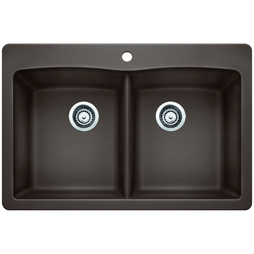 Double Sink Diamond - Silgranit® - Café - 33 x 22"