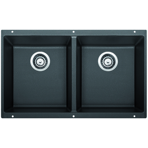 Double Sink Precis - Silgranit® - Anthracite - 30 x 18"