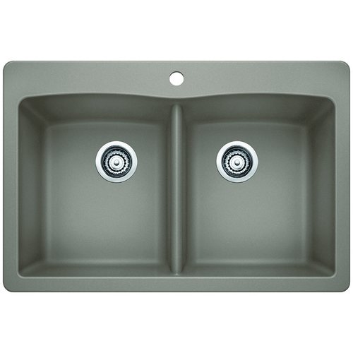 Double Sink Diamond - Silgranit® - Truffle - 33 x 22"