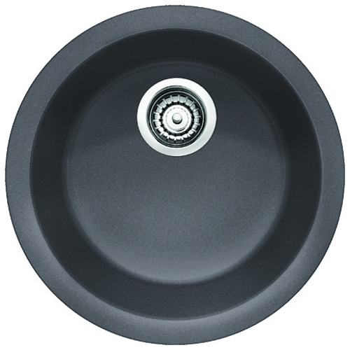 Évier Simple « Rondo », Silgranit®, cendre , 17.75"