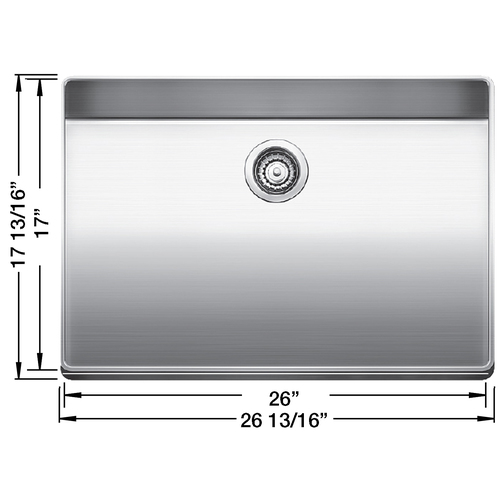 Single Sink Attika - Stainless Steel - 26.75 x 17.75"