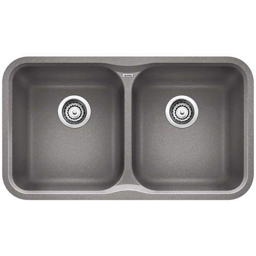 Évier Simple « Precis », Silgranit®, gris, 30.7 x 17.5 po