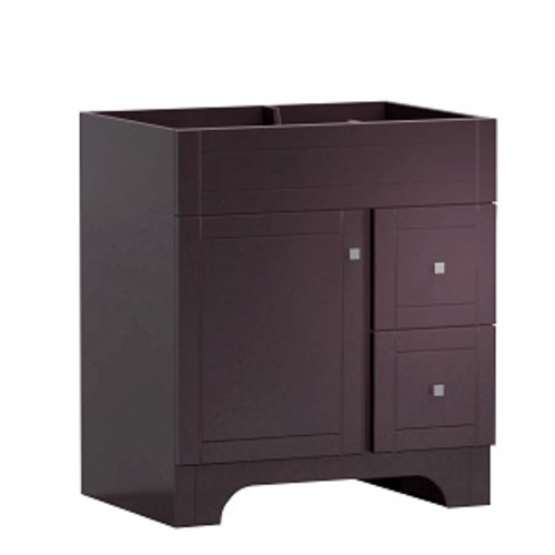Beach Wall Mounted Vanity - 2 Drawers - Red Lacquered
