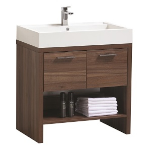 Meuble-lavabo « Relax » 2 portes/1 tablette, noyer