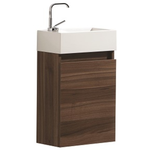 Relax Wall Mounted Vanity Set 1 Door - Walnut