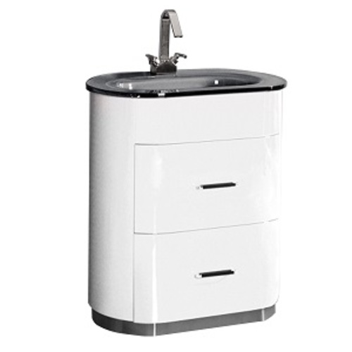 Meuble-lavabo « Retro » 2 tiroirs, laqué blanc