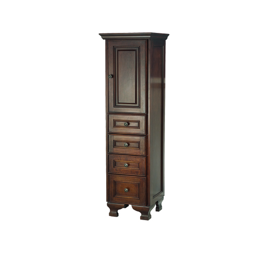 "Hawthorne" Linen Tower 15¼" - 1 Door and 4 Drawers - Dark walnut